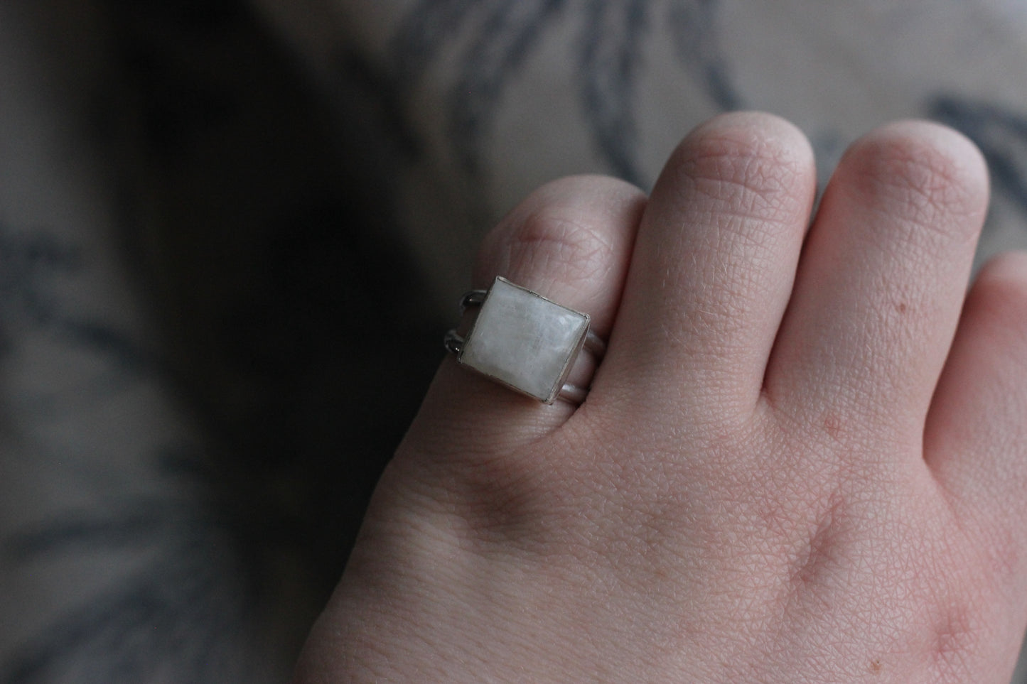 Rainbow Moonstone Ring // Size 7