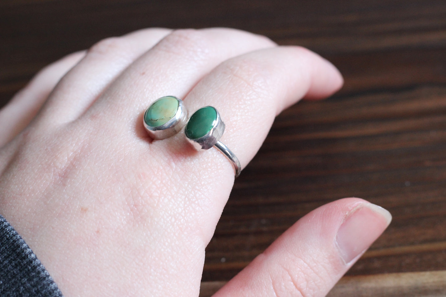 Turquoise Duo // Adjustable Ring