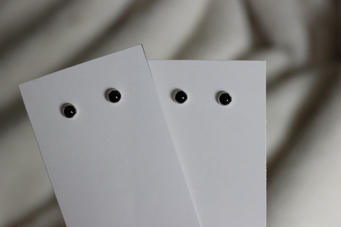 Black Onyx Studs // Sterling Silver Earrings