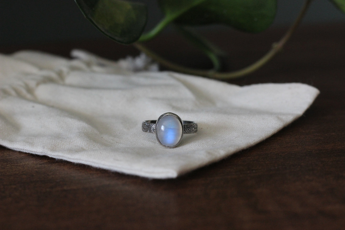 Rainbow Moonstone Ring // Size 7