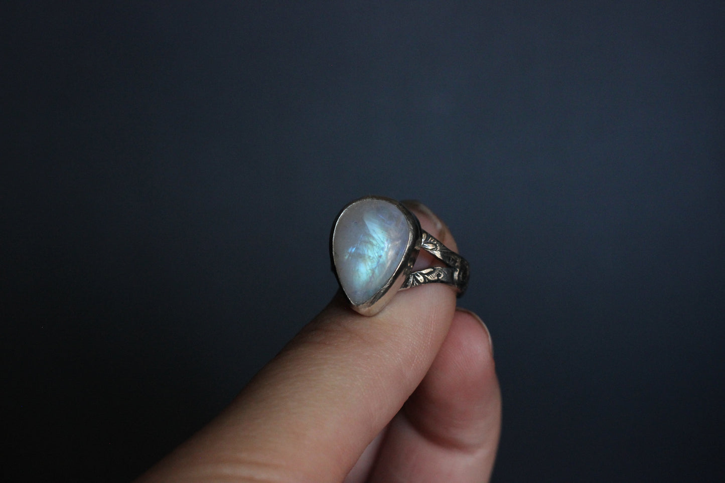 Rainbow Moonstone Ring // Size 8