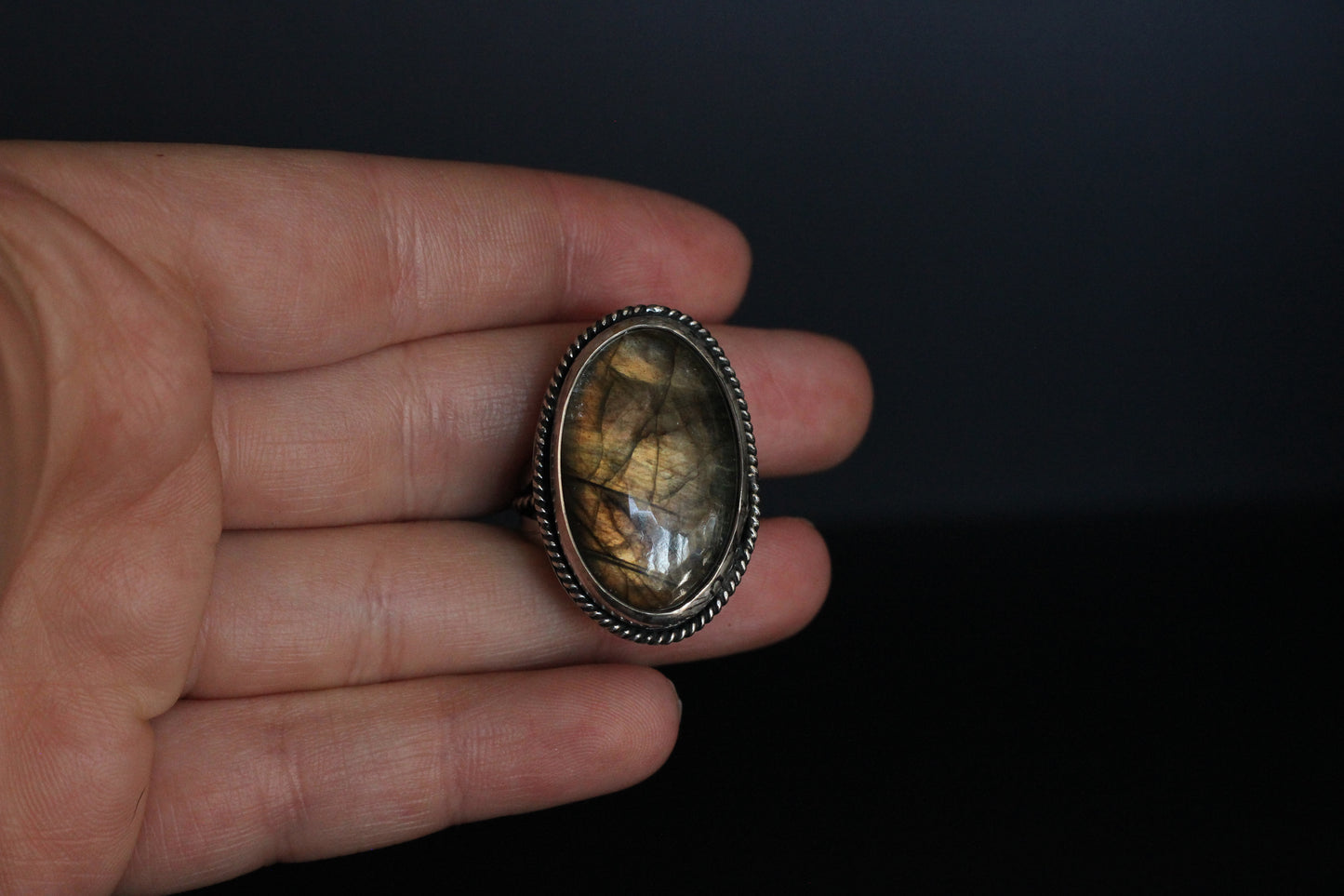 Labradorite Statement Ring // Size 9