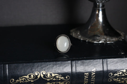 White Moonstone Ring // Size 7