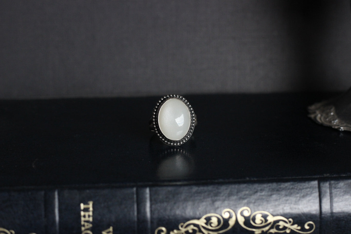 White Moonstone Ring // Size 7.5