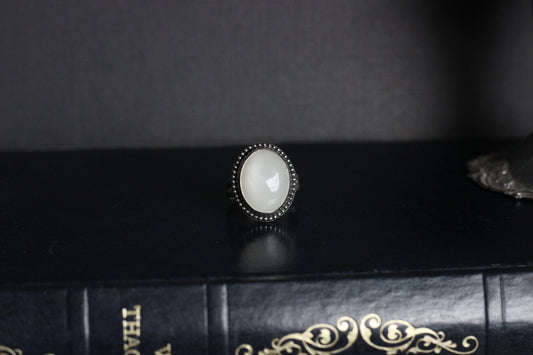 White Moonstone Ring // Size 7.5