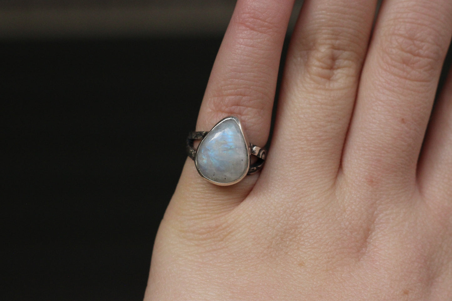 Rainbow Moonstone Ring // Size 6