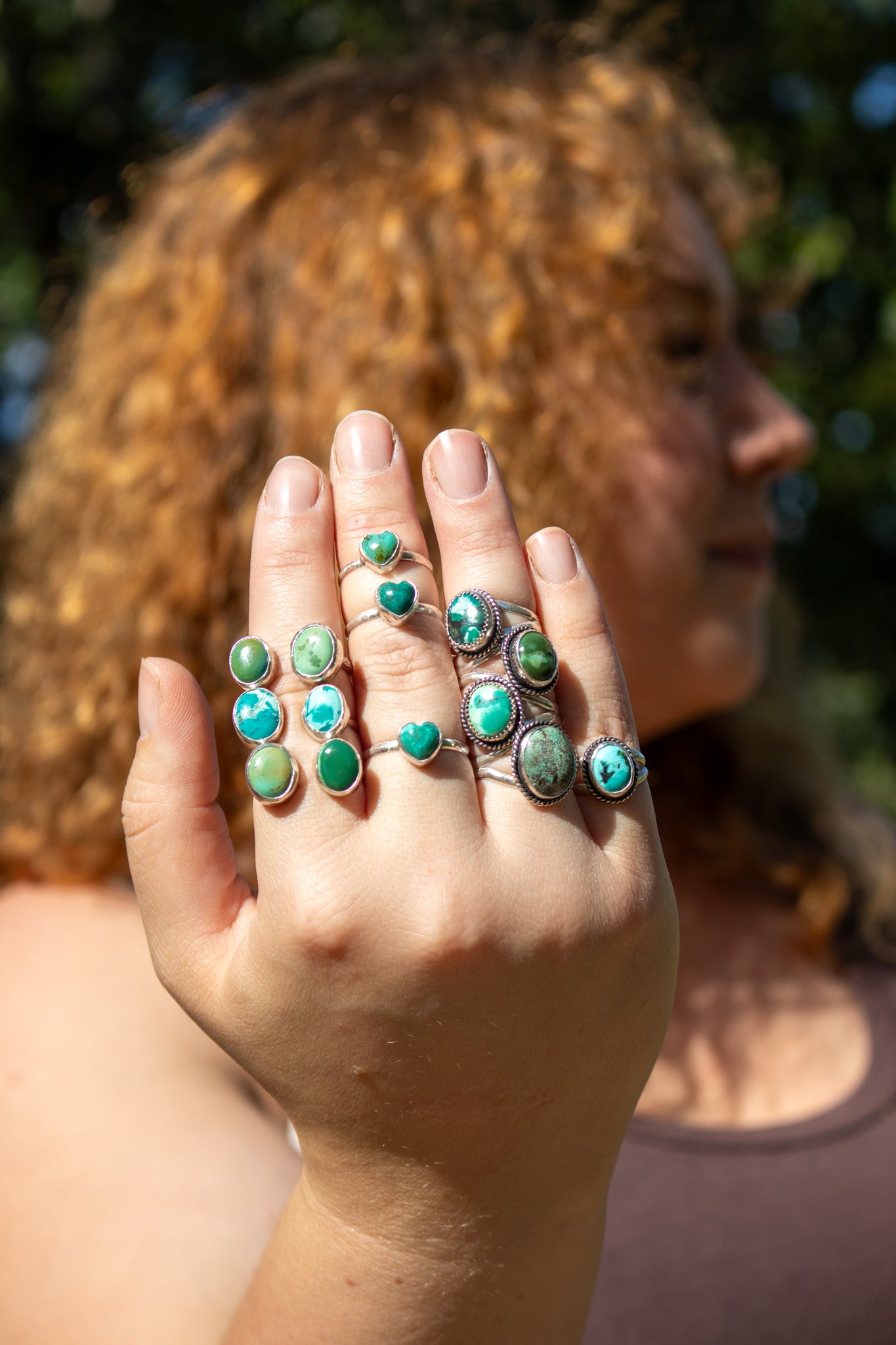 Turquoise Heart Ring // Size 10