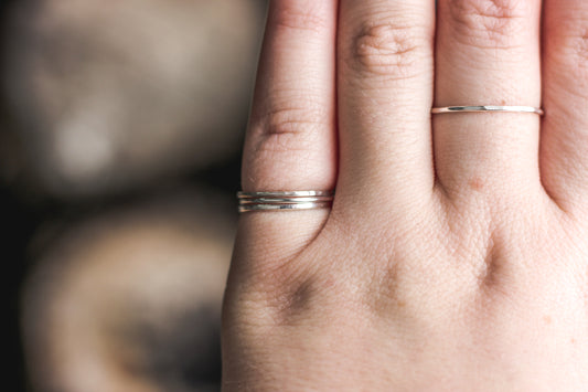 Silver Stackers // Hammered or Smooth